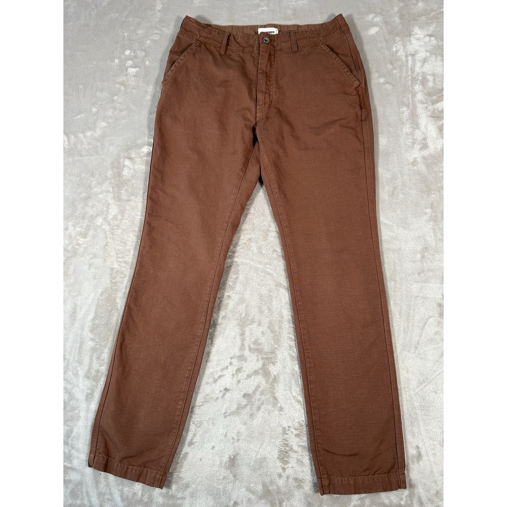 Taylor Stitch Pants Mens 33x32 Rust Brown Linen Foundation Stone Washed Trouser
